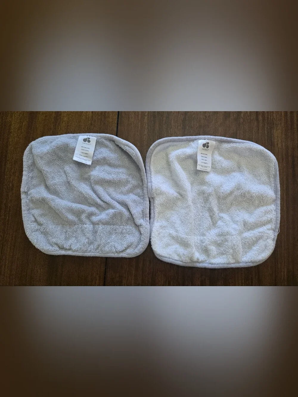 Set Of 2 Grey&White Washclothes Baby/Toddler/Kid